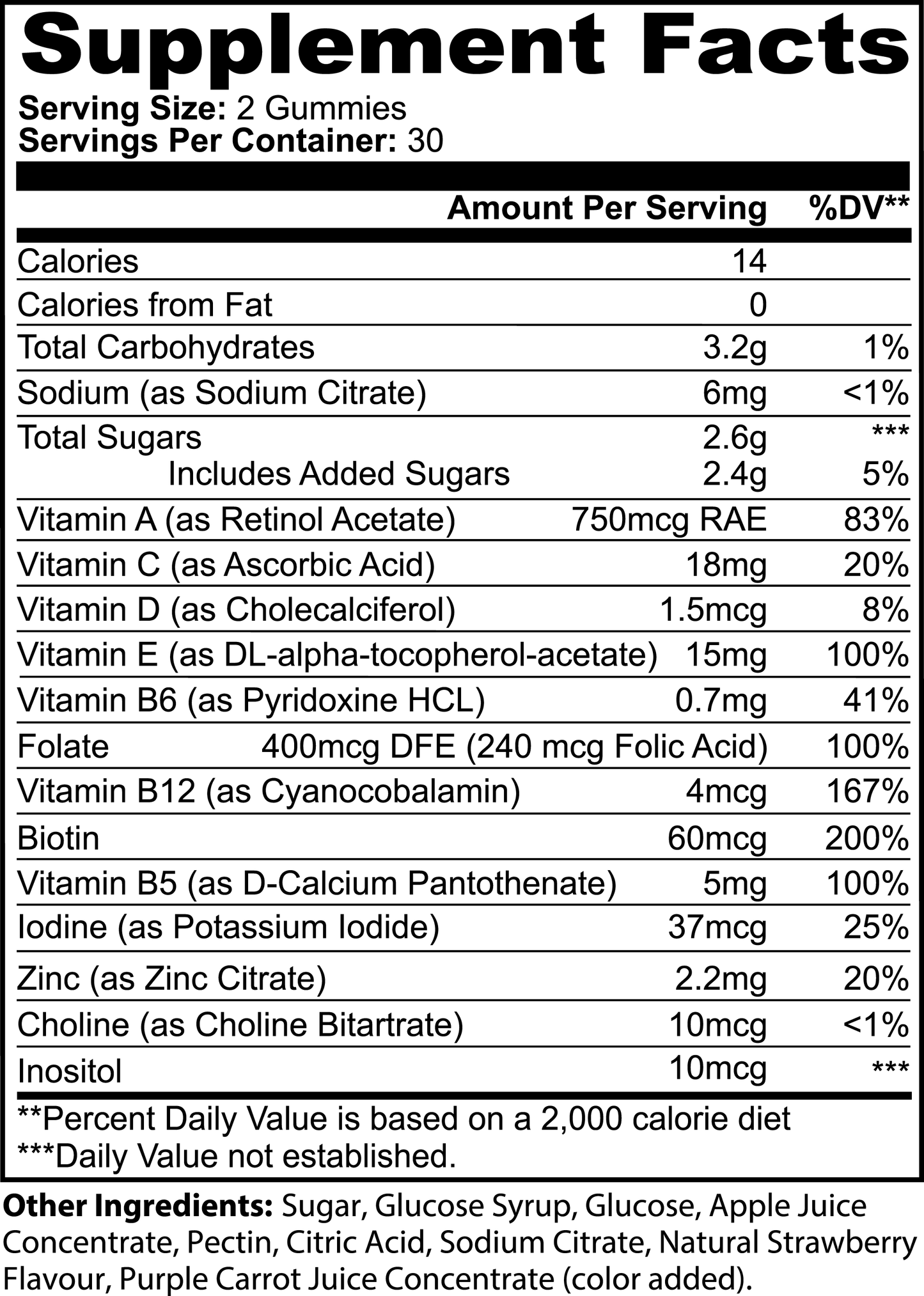 Multivitamin-Bärengummis (Erwachsene)